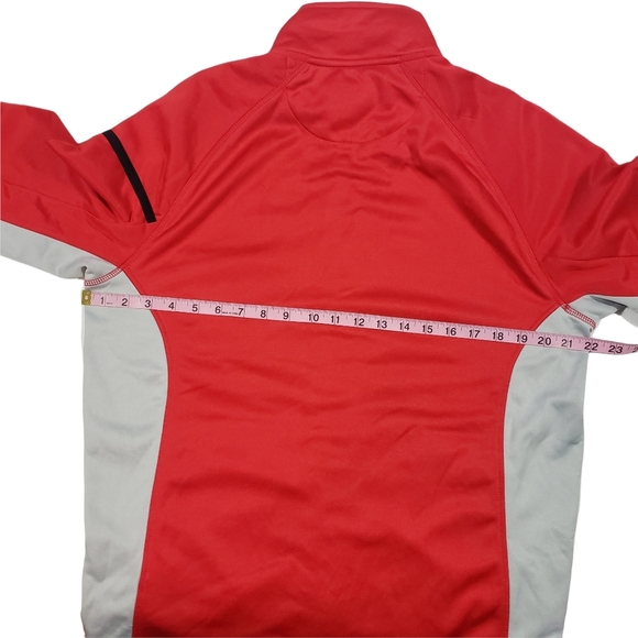 Fila Red Gray Colorblock Track Jacket Sz S Fleece Lined Full Zip Long Sleeved - Picture 13 of 13